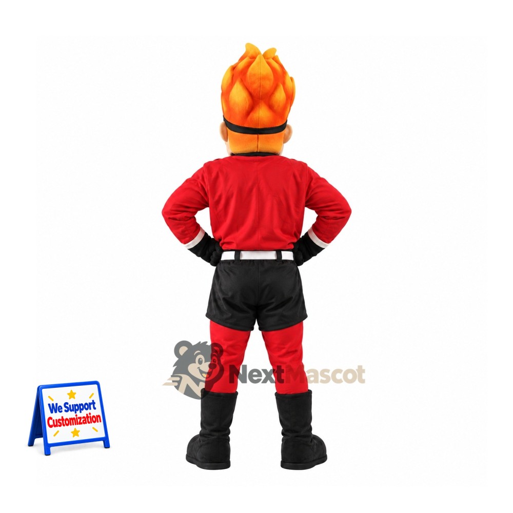 Flame Head Superhero Mascot Costume Flame Head Superhero Mascot Costume