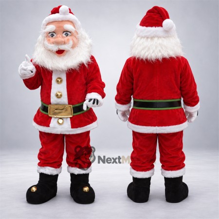 Santa Claus Mascot Costume - Gold Belt and White Gloves Santa Claus Mascot Costume - Gold Belt and White Gloves