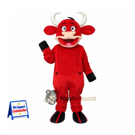 Bull Mascot Costume - Red for Family Events Bull Mascot Costume - Red for Family Events