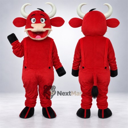 Bull Mascot Costume - Red for Family Events Bull Mascot Costume - Red for Family Events