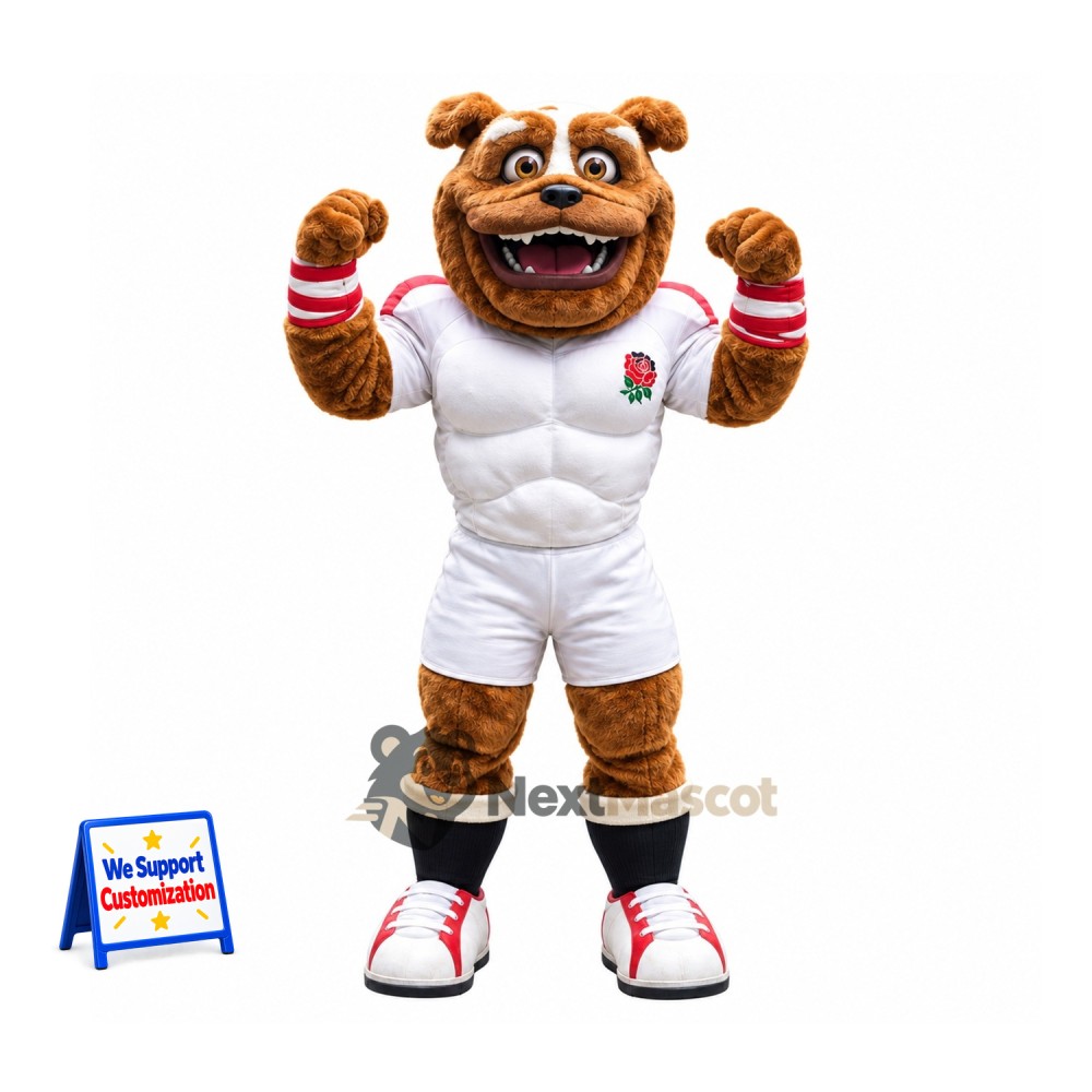 Bulldog Mascot Costume - White Uniform Bulldog Mascot Costume - White Uniform