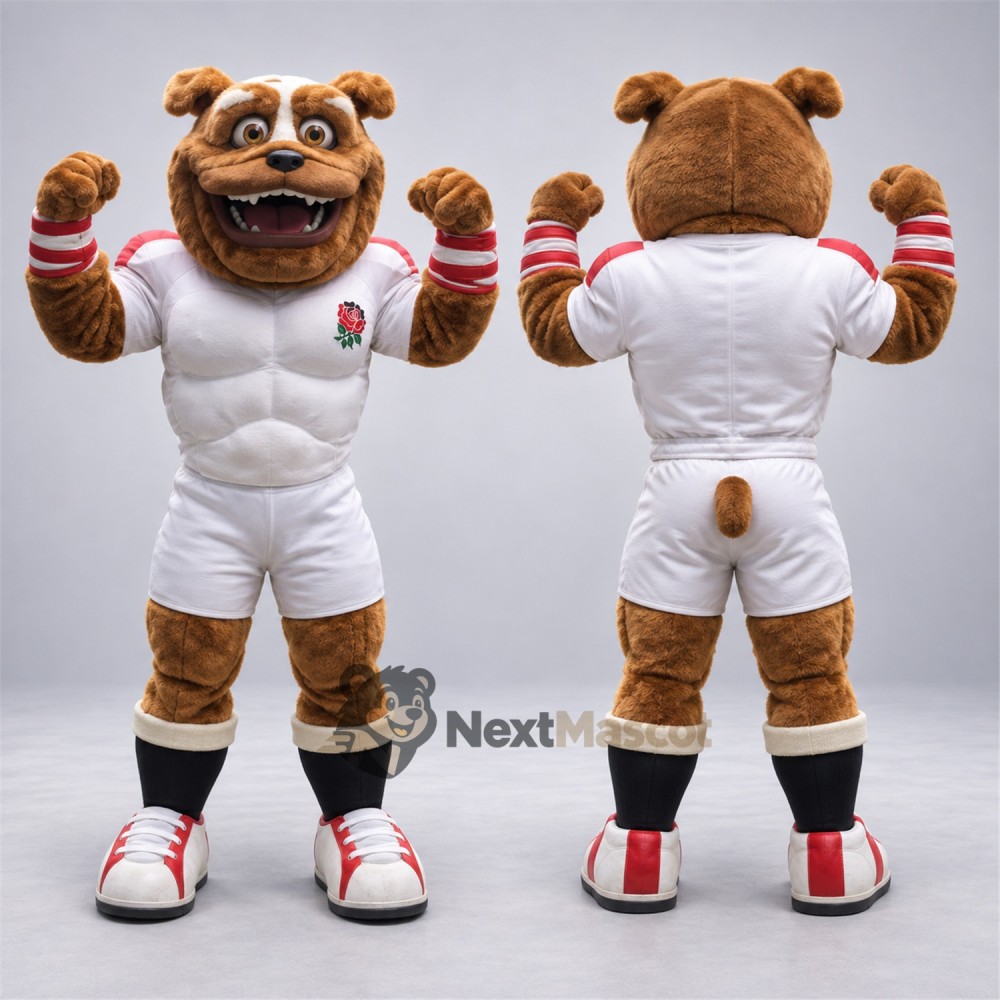 Bulldog Mascot Costume - White Uniform Bulldog Mascot Costume - White Uniform