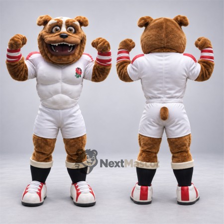 Bulldog Mascot Costume - White Uniform Bulldog Mascot Costume - White Uniform