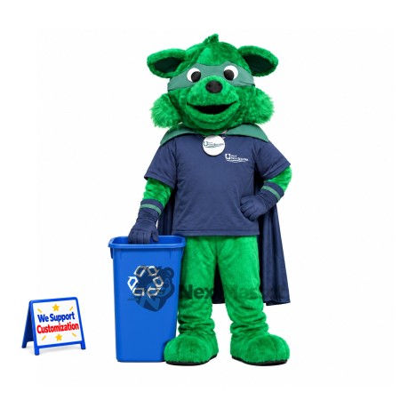 Recycling Dog Mascot Costume - Green Recycling Dog Mascot Costume - Green