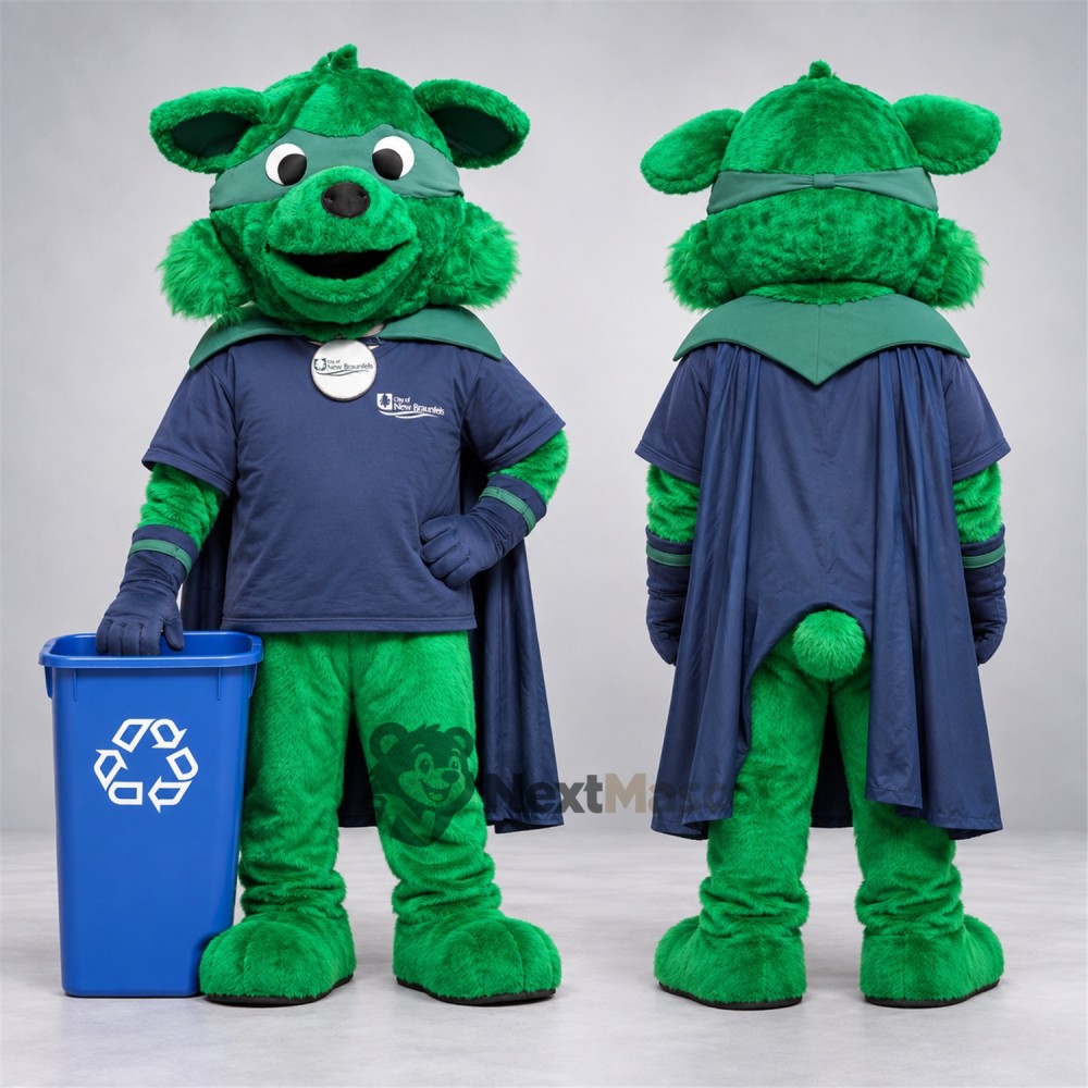 Recycling Dog Mascot Costume - Green Recycling Dog Mascot Costume - Green