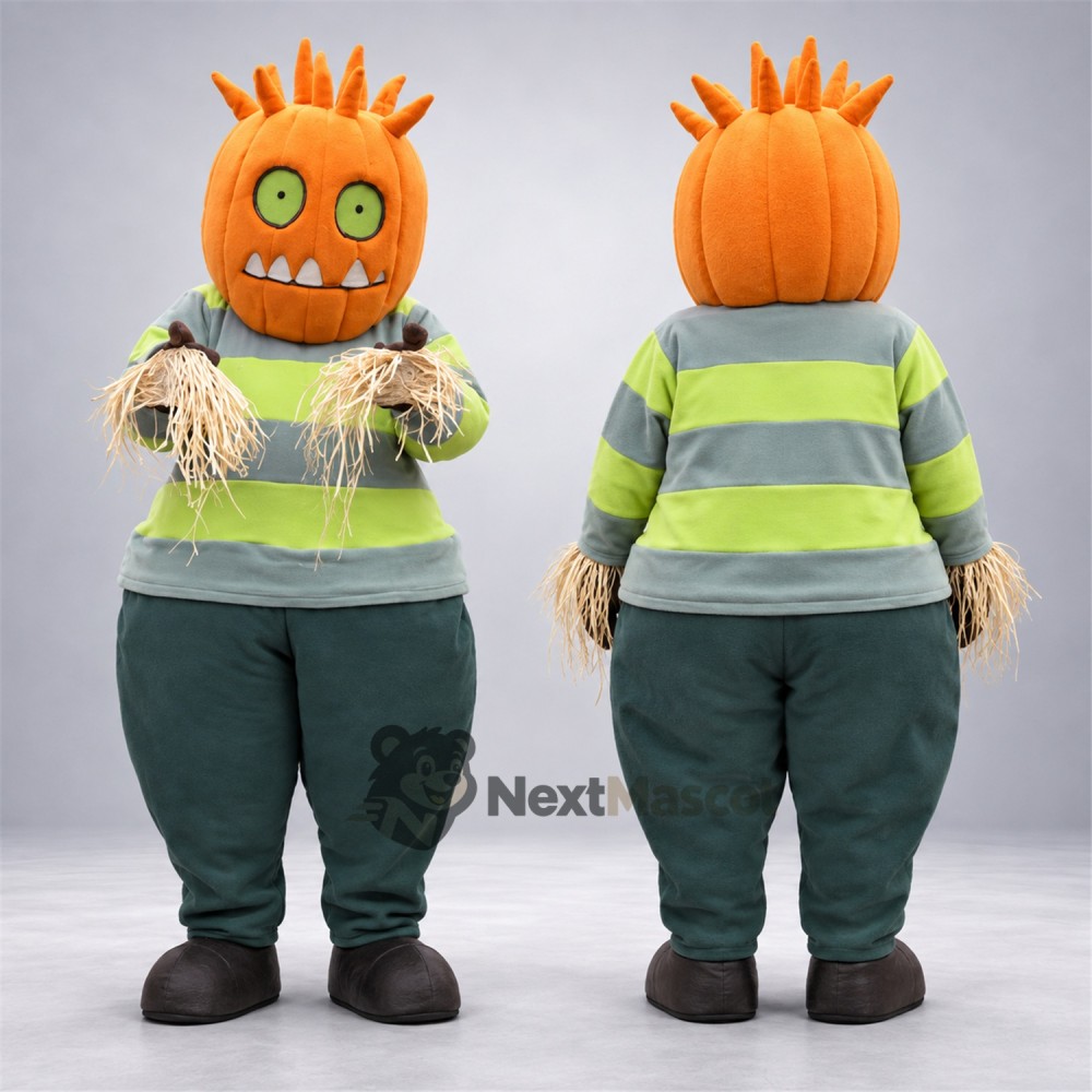 Monster Mascot Costume - Orange, Safety Vest Monster Mascot Costume - Orange, Safety Vest