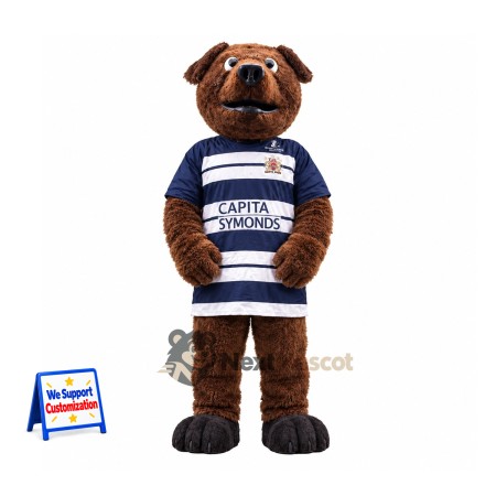 Bulldog Mascot Costume - Striped Shirt Bulldog Mascot Costume - Striped Shirt