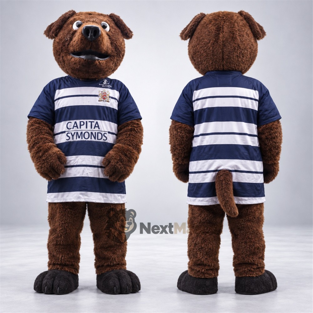 Bulldog Mascot Costume - Striped Shirt Bulldog Mascot Costume - Striped Shirt