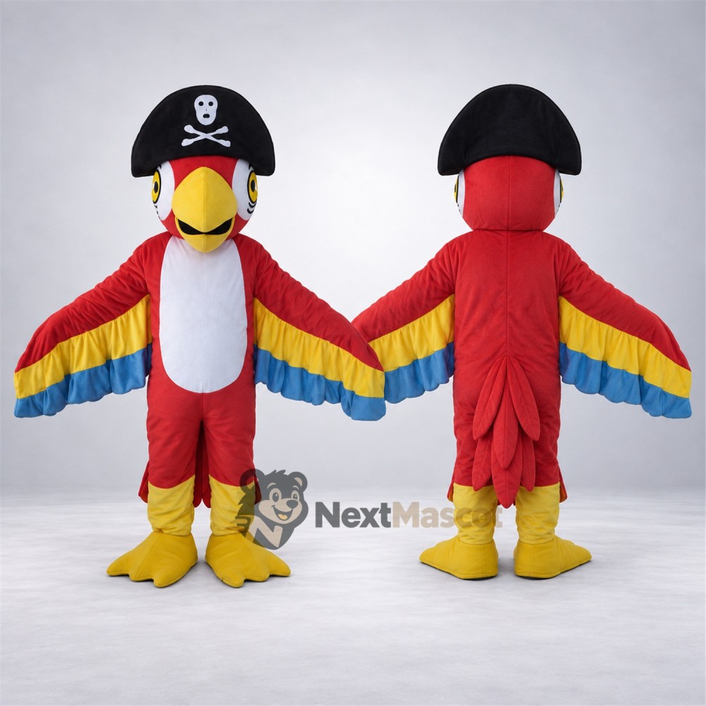 Parrot Mascot Costume - Pirate Style for Birthday Parties Parrot Mascot Costume - Pirate Style for Birthday Parties