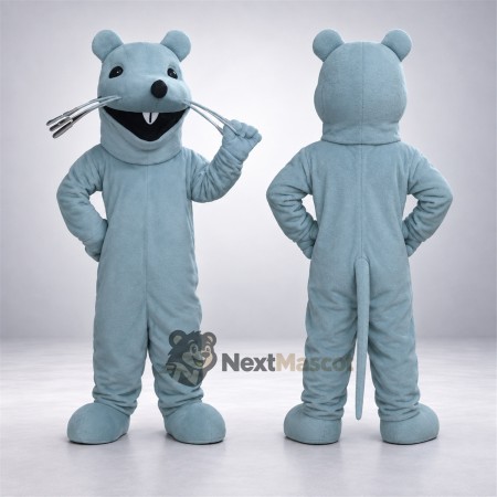 Mouse Mascot Costume - Blue, Long Whiskers Mouse Mascot Costume - Blue, Long Whiskers