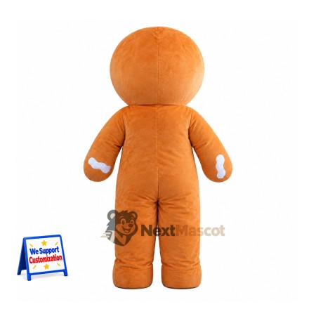 Gingerbread Man Mascot Costume - Pink Buttons