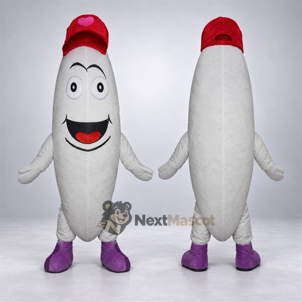 Capsule Mascot Costume - White, Red Cap Capsule Mascot Costume - White, Red Cap