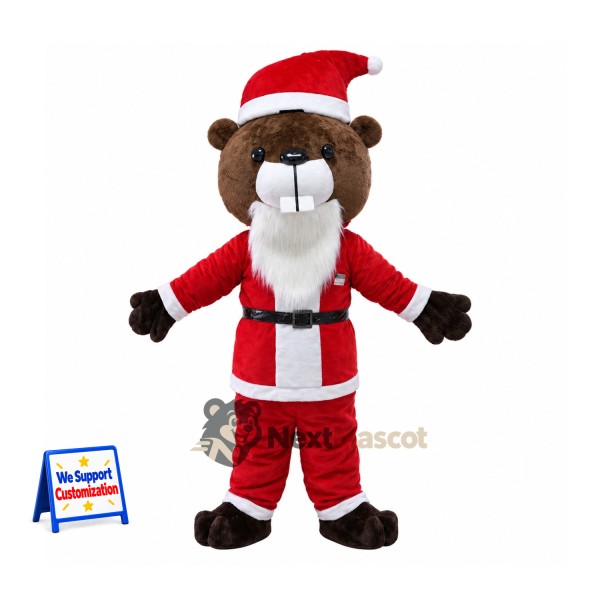 Beaver Mascot Costume - Santa Suit