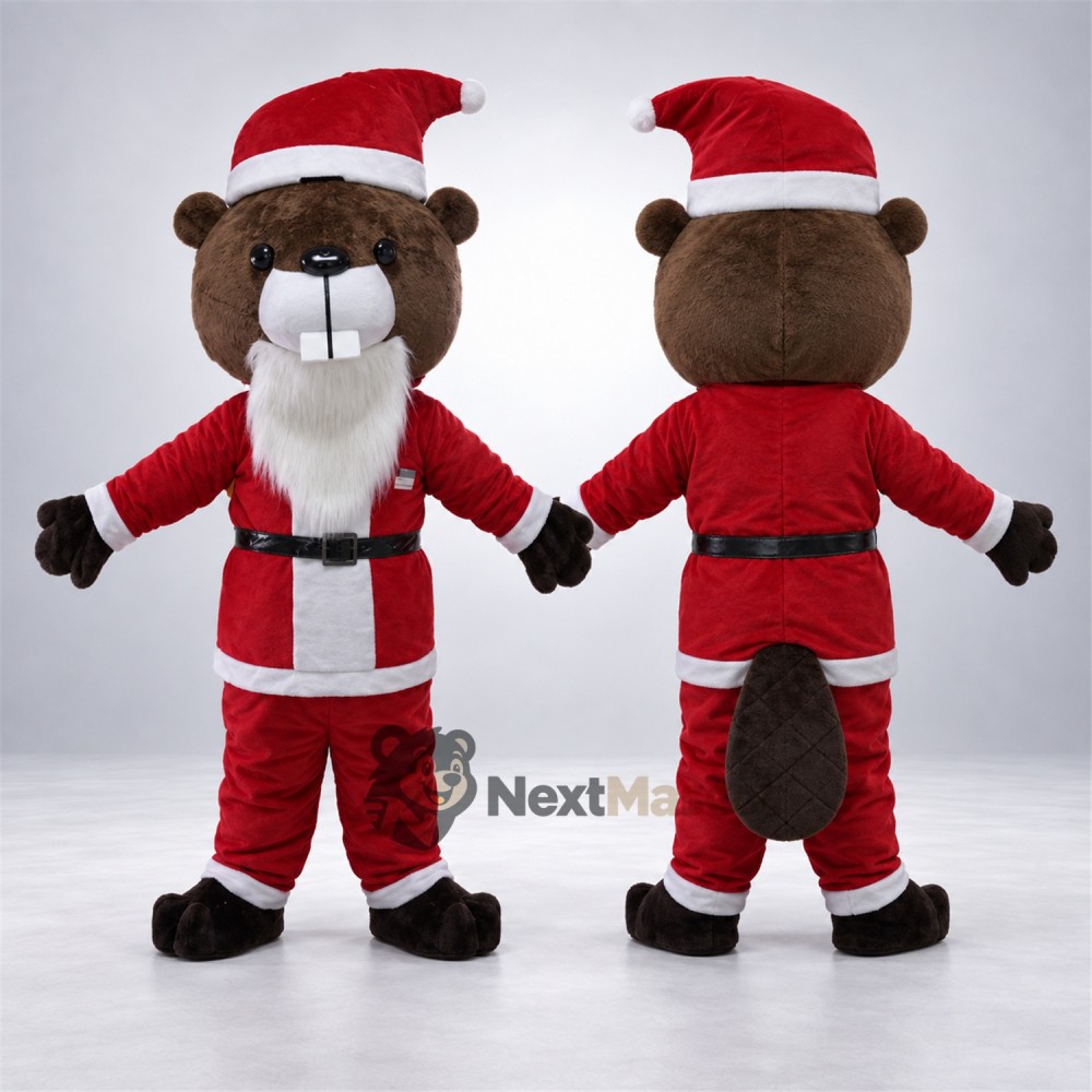 Beaver Mascot Costume - Santa Suit Beaver Mascot Costume - Santa Suit