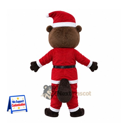 Beaver Mascot Costume - Santa Suit Beaver Mascot Costume - Santa Suit