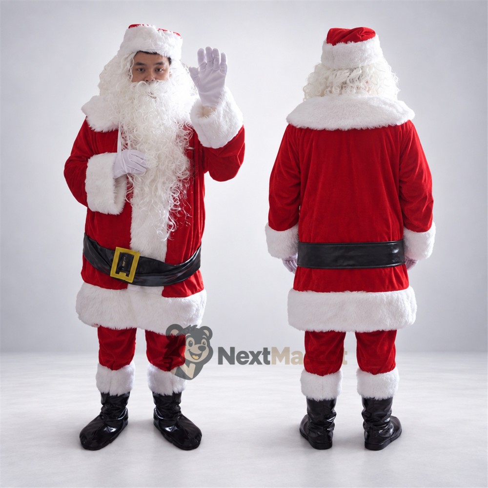 Santa Claus Mascot Costume for Holiday Fairs Santa Claus Mascot Costume for Holiday Fairs
