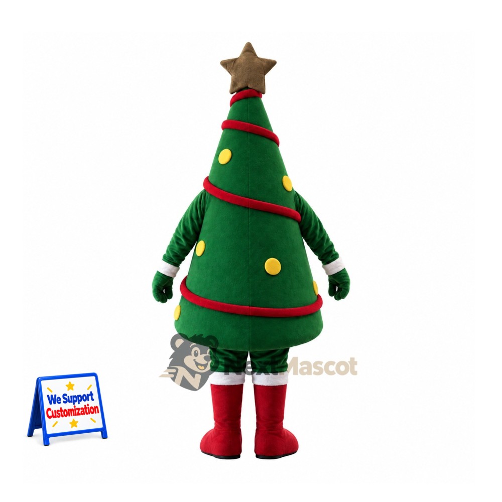 Christmas Tree Mascot Costume - Brown Star Christmas Tree Mascot Costume - Brown Star