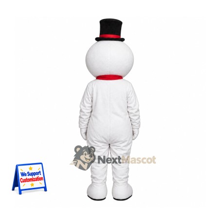 Snowman Mascot Costume - Black Hat for Christmas Shows Snowman Mascot Costume - Black Hat for Christmas Shows