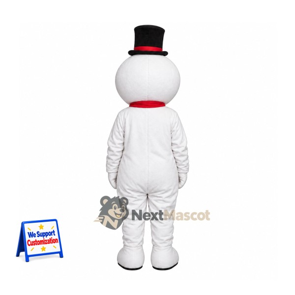 Snowman Mascot Costume - Black Hat for Christmas Shows Snowman Mascot Costume - Black Hat for Christmas Shows