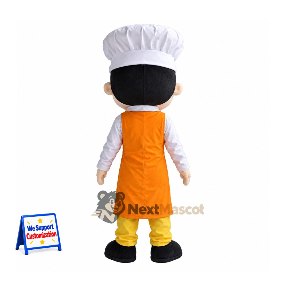 Female Chef Mascot Costume - Orange Apron