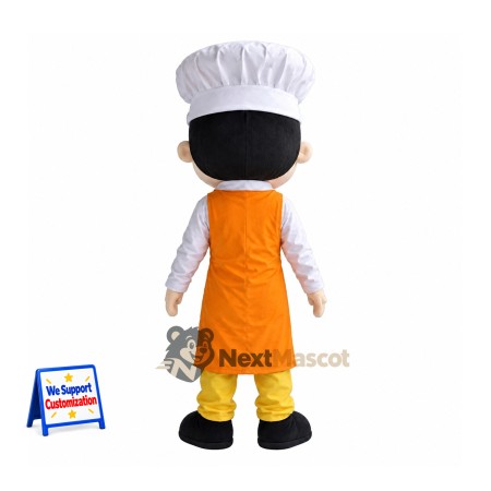 Female Chef Mascot Costume - Orange Apron