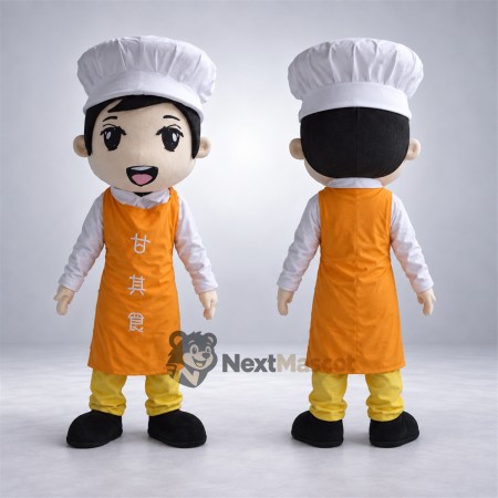 Female Chef Mascot Costume - Orange Apron