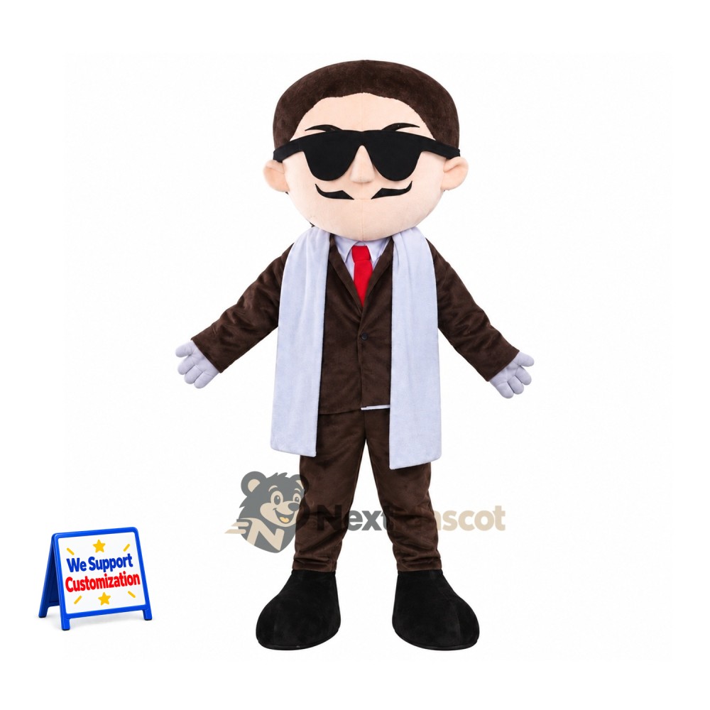 Man Mascot Costume - Suit, Sunglasses Man Mascot Costume - Suit, Sunglasses