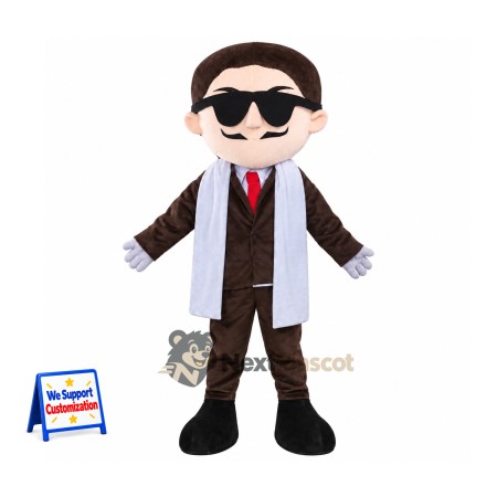 Man Mascot Costume - Suit, Sunglasses Man Mascot Costume - Suit, Sunglasses