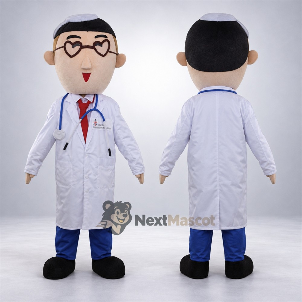 Doctor Mascot Costume - Glasses for Festivals Doctor Mascot Costume - Glasses for Festivals