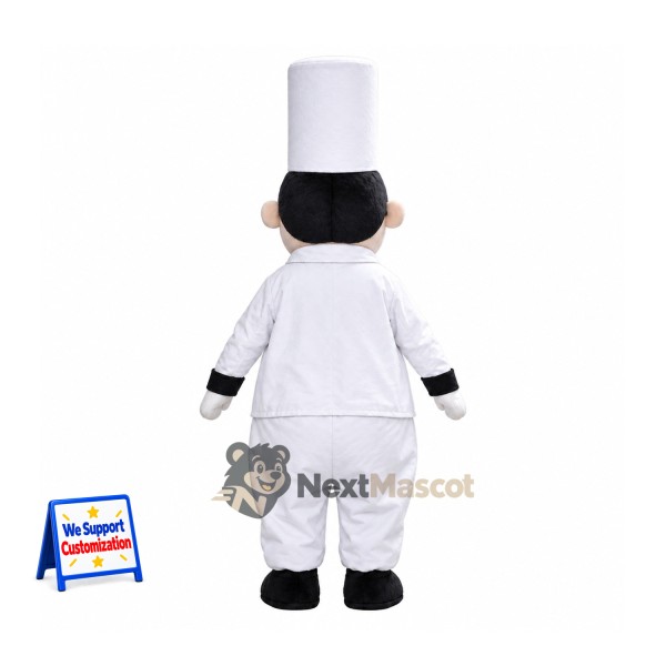 Chef Mascot Costume - White Uniform for Community Events Chef Mascot Costume - White Uniform for Community Events