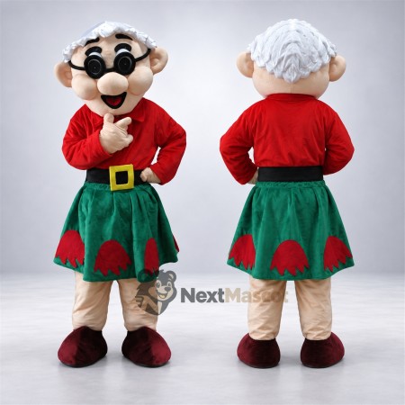 Christmas Elf Mascot Costume - Glasses Christmas Elf Mascot Costume - Glasses