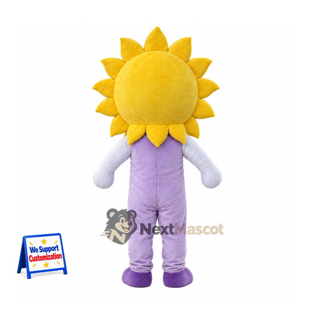 Sunflower Mascot Costume - Purple Outfit Sunflower Mascot Costume - Purple Outfit