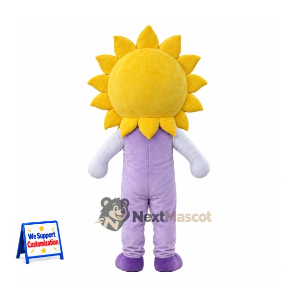 Sunflower Mascot Costume - Purple Outfit Sunflower Mascot Costume - Purple Outfit