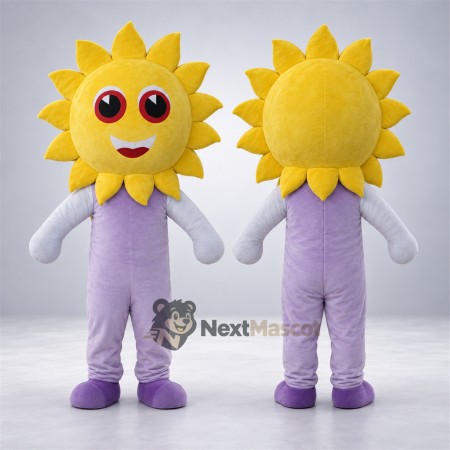 Sunflower Mascot Costume - Purple Outfit Sunflower Mascot Costume - Purple Outfit