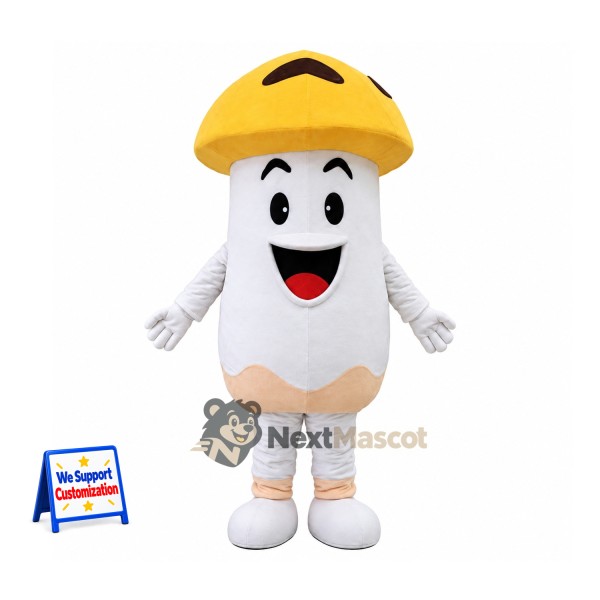 Mushroom Mascot Costume - White