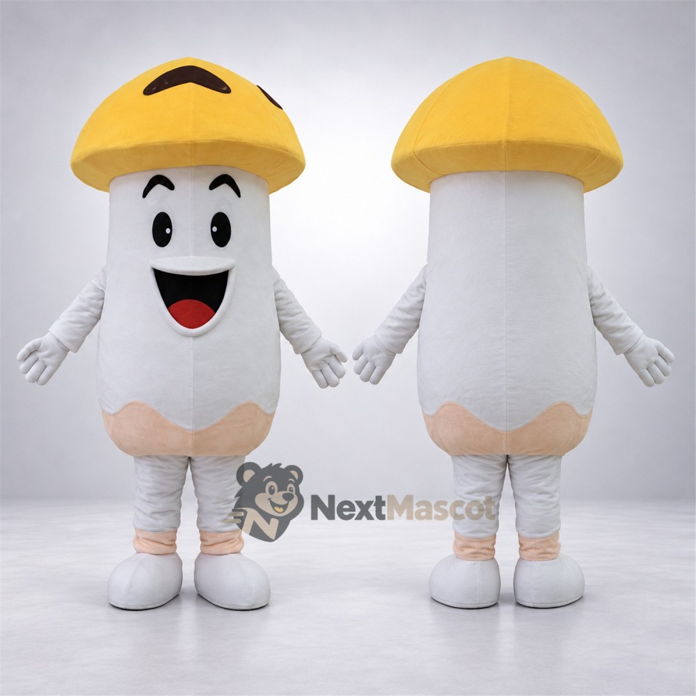 Mushroom Mascot Costume - White Mushroom Mascot Costume - White