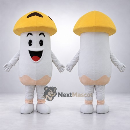 Mushroom Mascot Costume - White Mushroom Mascot Costume - White