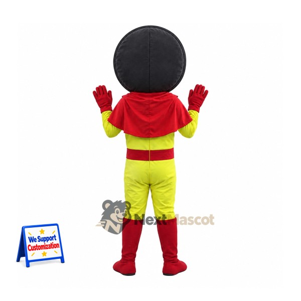 Clock Superhero Mascot Costume Clock Superhero Mascot Costume