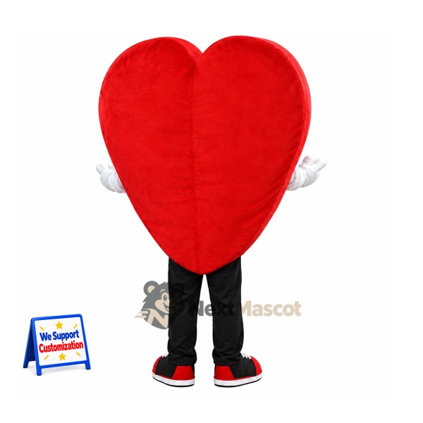 Heart Mascot Costume - Red, White Gloves Heart Mascot Costume - Red, White Gloves
