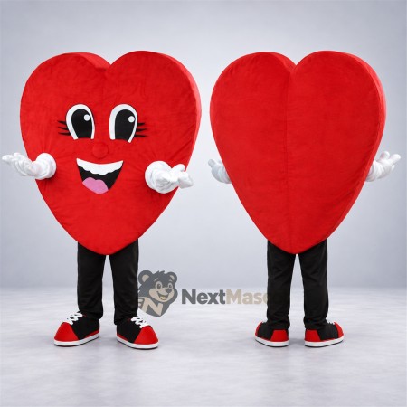 Heart Mascot Costume - Red, White Gloves Heart Mascot Costume - Red, White Gloves