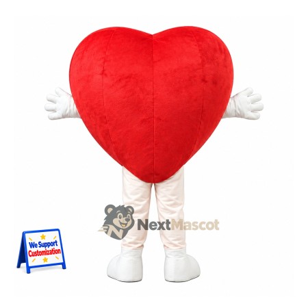 Heart Mascot Costume - Red, White Legs Heart Mascot Costume - Red, White Legs