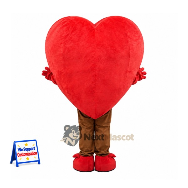 Heart Mascot Costume - Red, Blue Eyes and Brown Legs Heart Mascot Costume - Red, Blue Eyes and Brown Legs