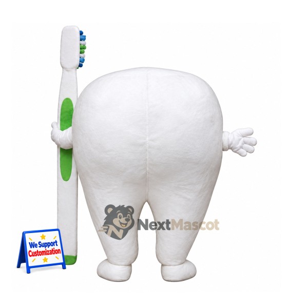 Tooth Mascot Costume - Green Toothbrushes Tooth Mascot Costume - Green Toothbrushes