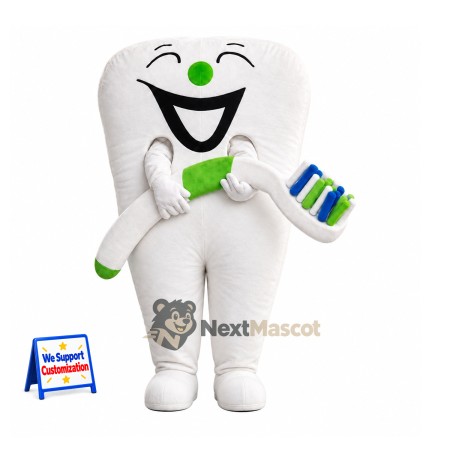 Tooth Mascot Costume - Toothbrush for Birthday Parties Tooth Mascot Costume - Toothbrush for Birthday Parties