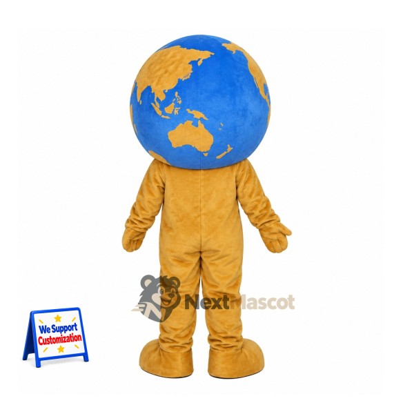 Earth Globe Mascot Costume - Yellow Outfit Earth Globe Mascot Costume - Yellow Outfit