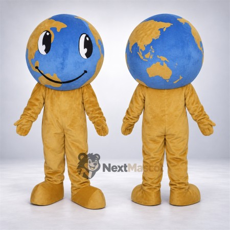 Earth Globe Mascot Costume - Yellow Outfit Earth Globe Mascot Costume - Yellow Outfit