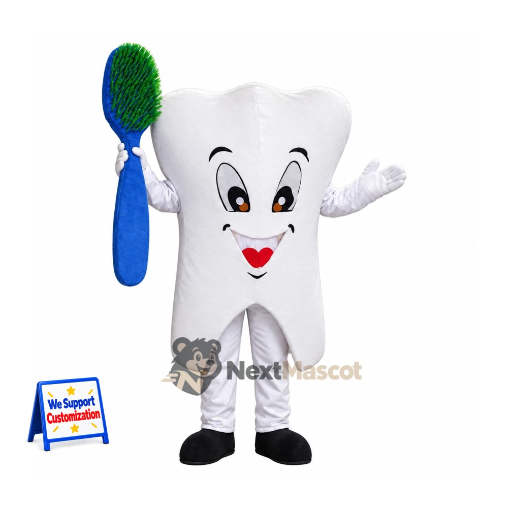 Tooth Mascot Costume - Blue Toothbrushes Tooth Mascot Costume - Blue Toothbrushes