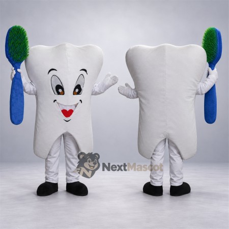 Tooth Mascot Costume - Blue Toothbrushes Tooth Mascot Costume - Blue Toothbrushes