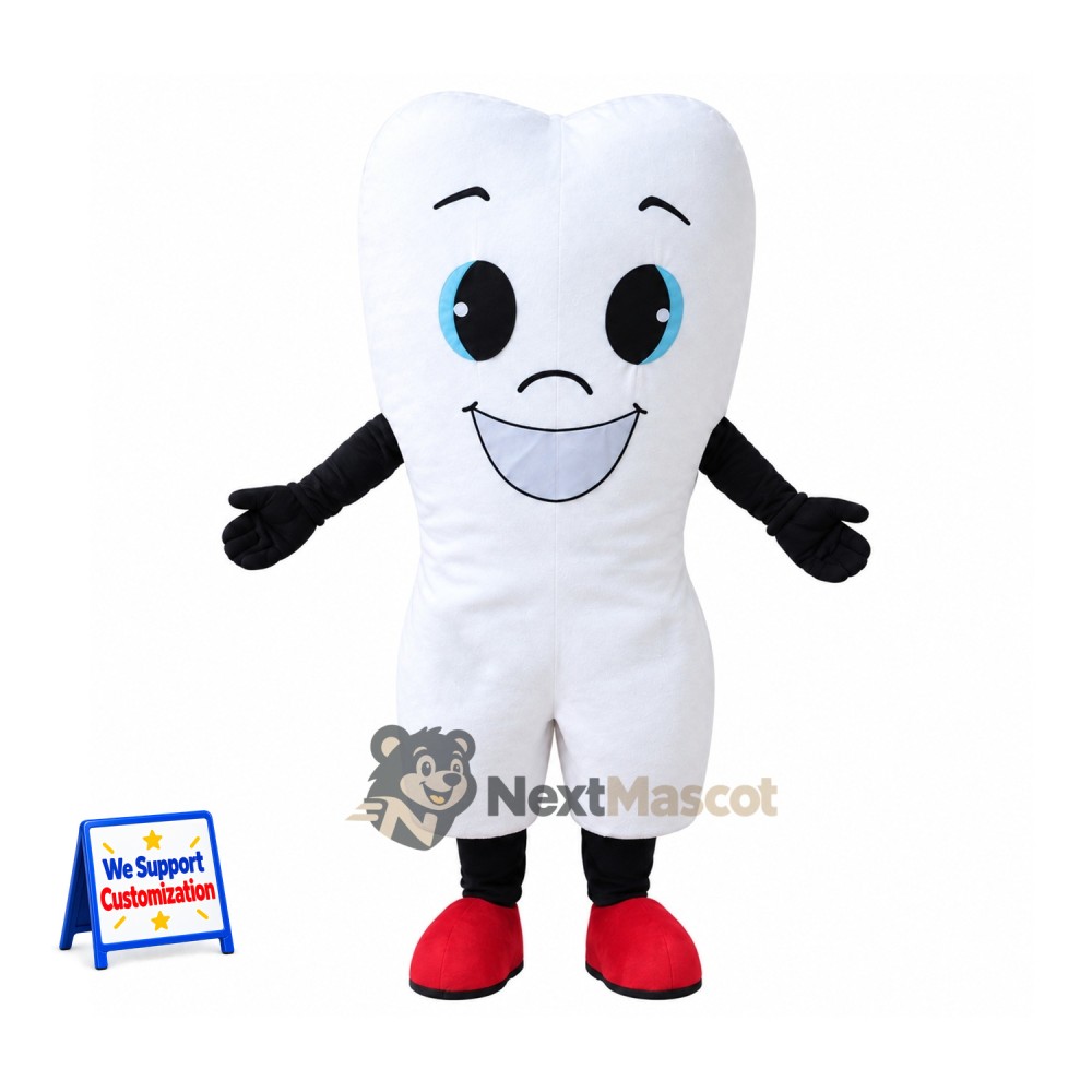 Tooth Mascot Costume - Red Shoes Tooth Mascot Costume - Red Shoes