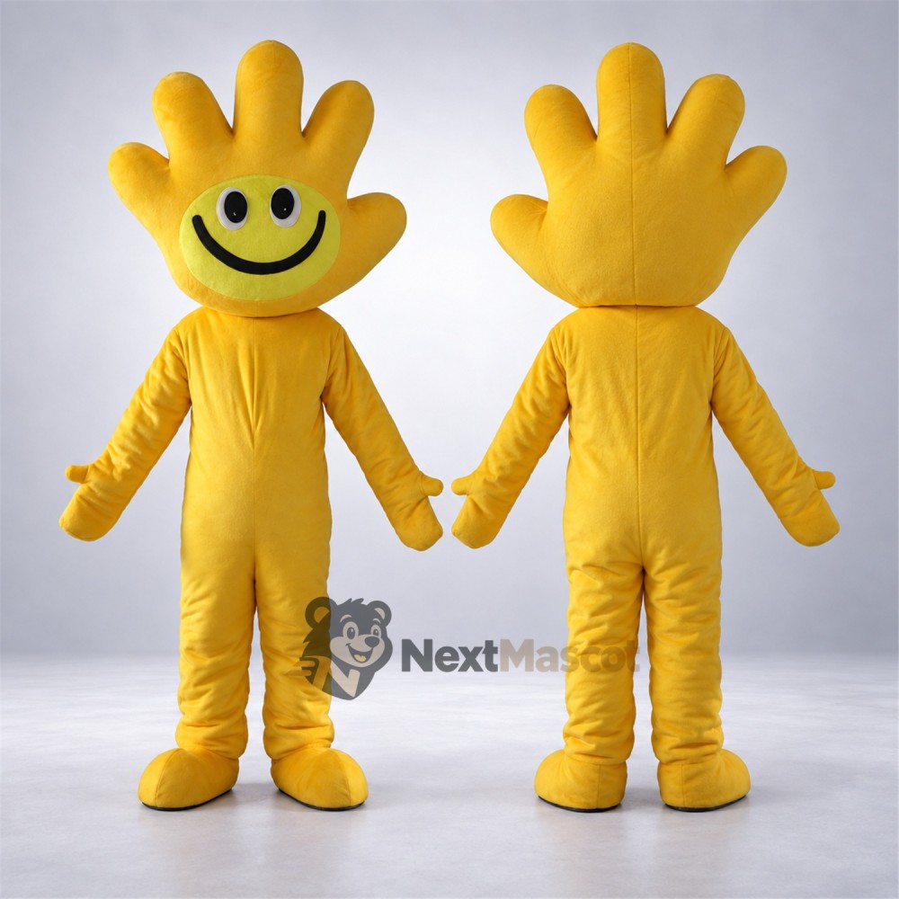 Hand Mascot Costume - Yellow Hand Mascot Costume - Yellow